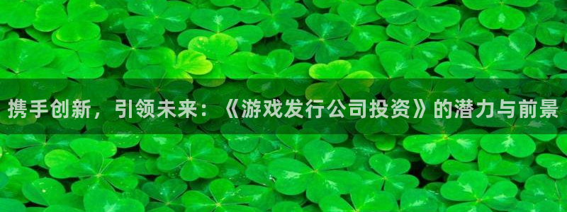 陕西新宝GG子文化公司有什么游戏：携手创新，引领未来：《游戏发行公司投资》的潜力与前景